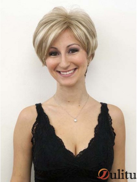 Perruques Blondes Avec Dentelle Avant Mono Style Ondulé Courte Longueur Bob Perruques de cheveux humains
