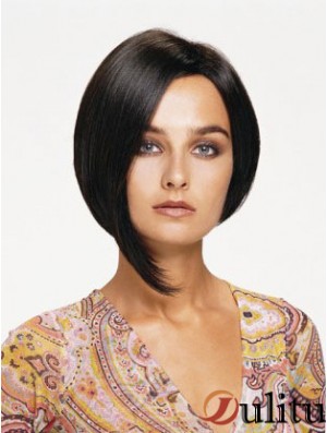 Lace Front Chin Longueur Straight Black Perruques Bob abordables