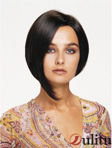 Lace Front Chin Longueur Straight Black Perruques Bob abordables