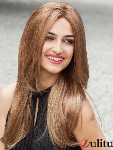 Pas cher cheveux humains avant de lacet perruques UK Style droit couleur brune