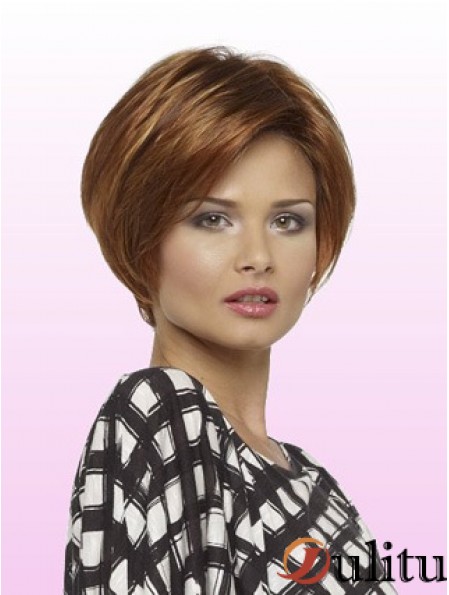Bob court en couches avec dentelle droite style Auburn couleur