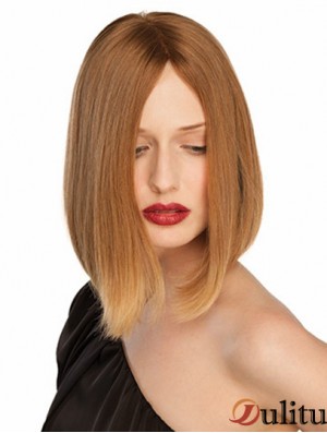 10 pouces de longueur de menton blond sans frange perruques de dentelle pratiques droites