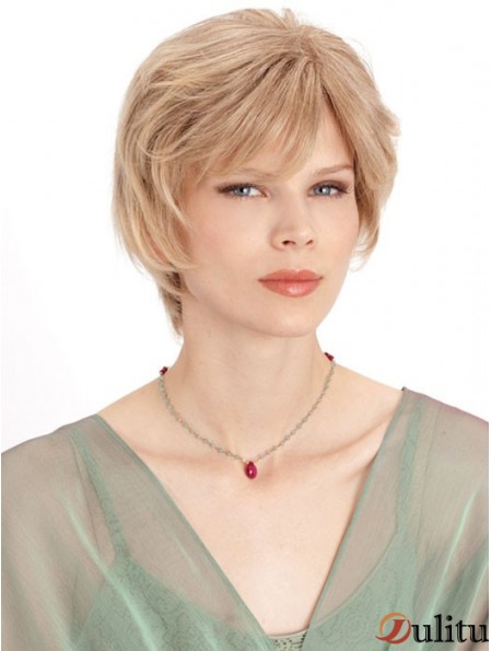 Monofilament Straight Layered Chin Longueur 8 pouces Perruques de cheveux humains incroyables