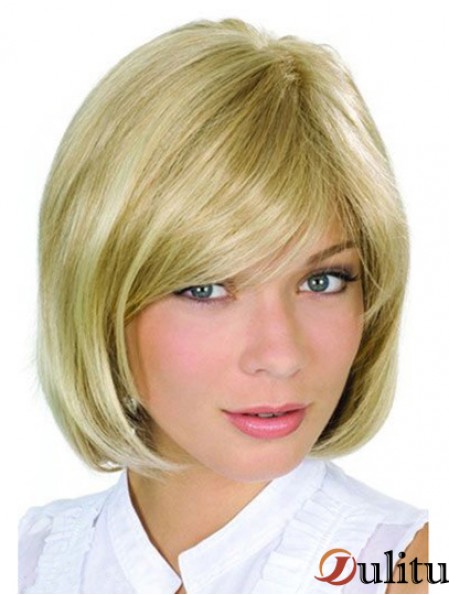 Longueur de menton Blonde de haute qualité 10 pouces Wavy Bob perruques