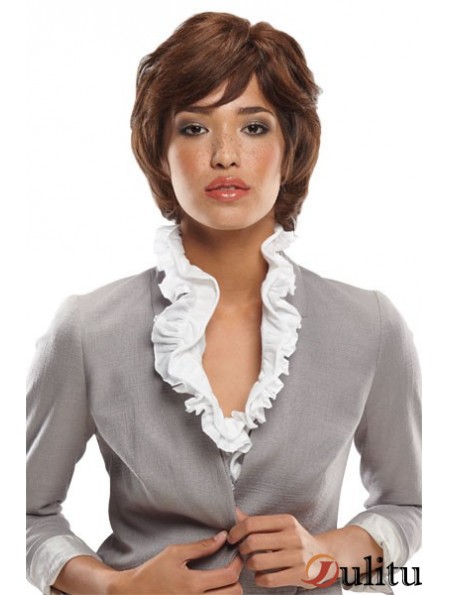 Bobs menton longueur Auburn Wavy Durable Petite perruques