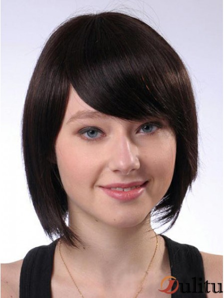 Perruques de cheveux humains Bobs Best Straight Brown Longueur du menton