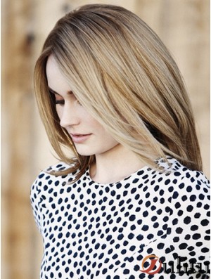Bobs épaule longueur blonde droite 14 pouces haut perruques de cheveux humains