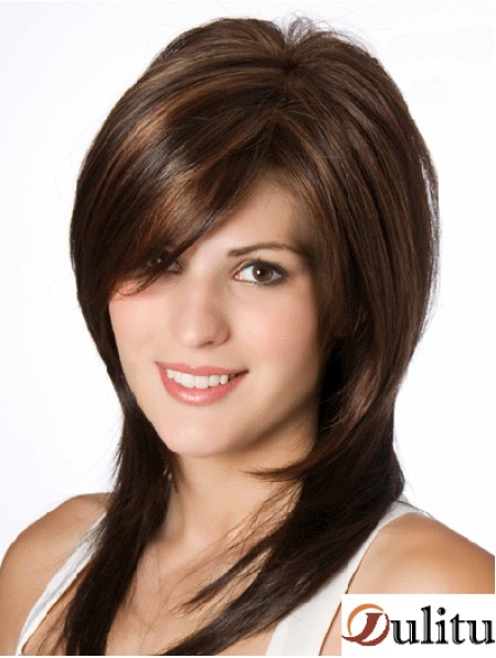 Perruque Lisse Marron Layered 14 pouces Cheveux Naturels