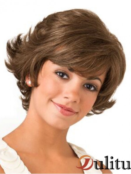 Lace Front Wavy 8 pouces Brown Bob perruques pour les femmes