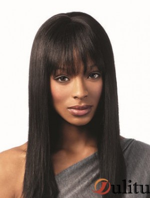 Coiffures afro-américaines avec frange couleur noire humaine Remy