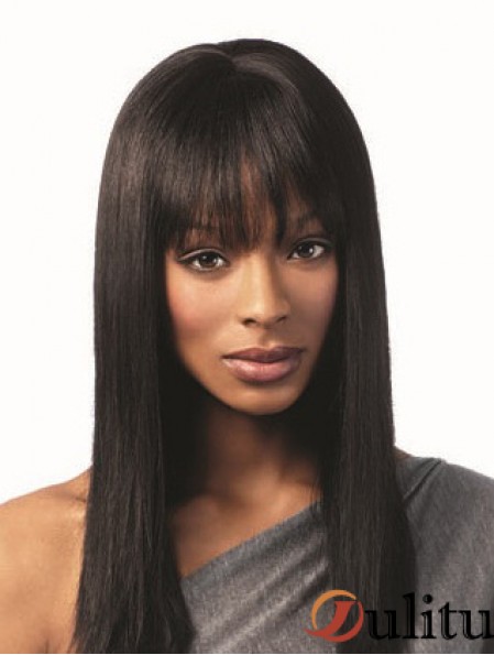 Coiffures afro-américaines avec frange couleur noire humaine Remy