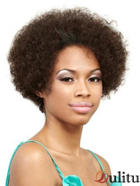 Perruque en dentelle avant de cheveux humains Longueur courte Style bouclé Couleur brune