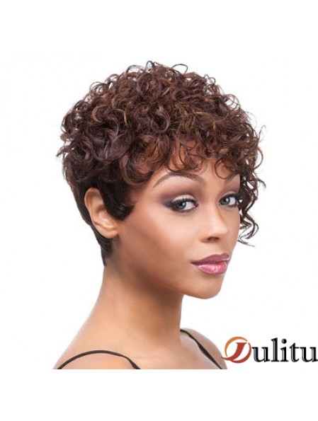 Perruques afro-américaines à la mode bouclées en couches courtes