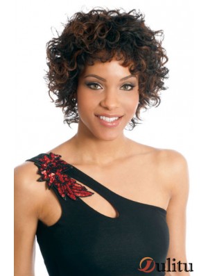 Capless boycuts courte brésilienne bouclée noir femme perruque