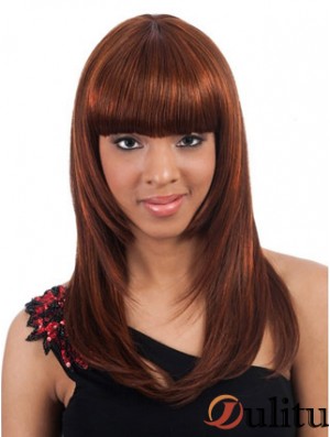 Longue Auburn Yaki avec frange Perruques afro-américaines idéales