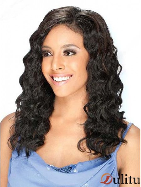 Brésilienne de cheveux humains avant de lacet perruques couleur noire longue longueur