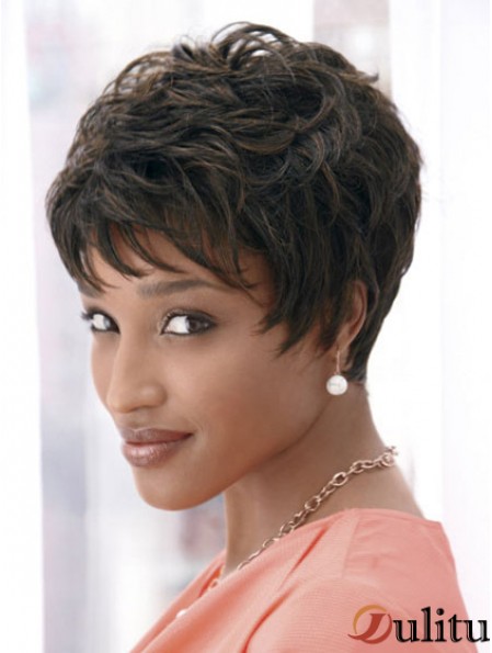 4 pouces recadrée Boycuts Synthétique Capless Black Styles pour les Afro-Américains