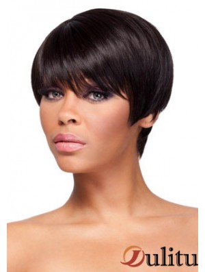 Boycuts coupés Auburn droites magnifiques perruques afro-américaines