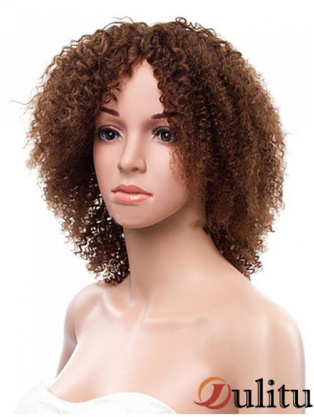 Coiffures afro-américaines courtes Remy Human Lace Front Brown Color