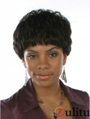 Perruques afro-américaines courtes noires ondulées Bobs