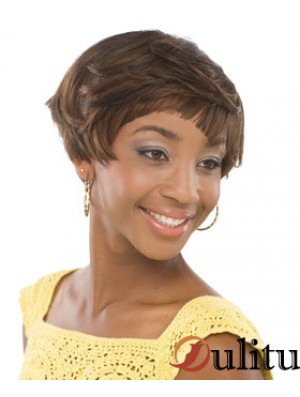 Boycuts ondulés bruns courts Perruques afro-américaines incroyables