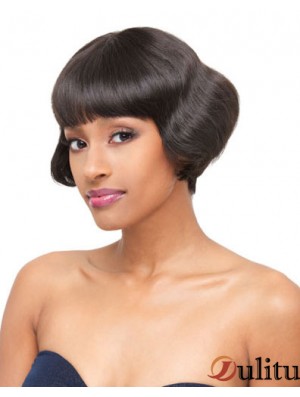 Capless courtes droites brunes exotiques bob perruques