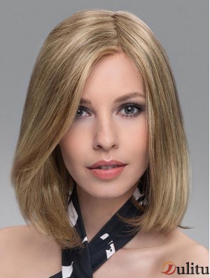 Perruques synthétiques blondes douces et droites aux épaules