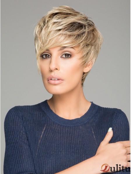 Perruques synthétiques de bonne qualité Monofilament Style droit Couleur blonde
