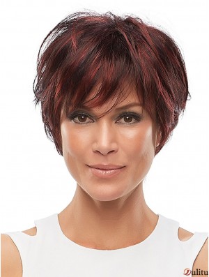 Avec Bangs Auburn 6 pouces 100% coiffures africaines nouées à la main
