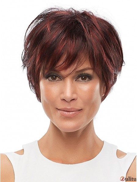 Avec Bangs Auburn 6 pouces 100% coiffures africaines nouées à la main