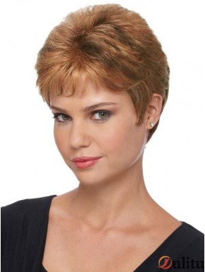 Boycuts Brown Straight 4 pouces perruques capless pour femmes