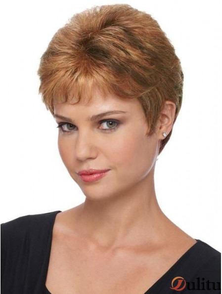 Boycuts Brown Straight 4 pouces perruques capless pour femmes