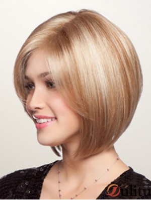Perruques courtes en dentelle synthétique Bobs coupe la couleur blonde