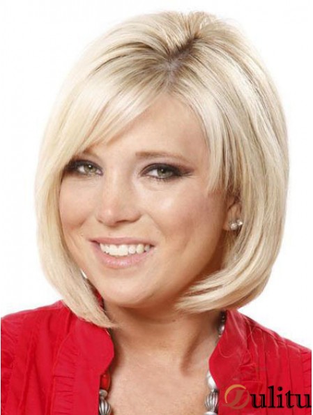 Lace Front Chin Longueur Straight Blonde Online Bob Perruques