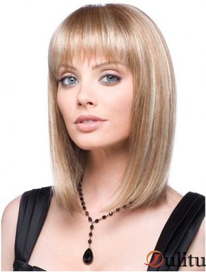 Perruque en dentelle avant synthétique avec une couleur blonde de style de cheveux raides