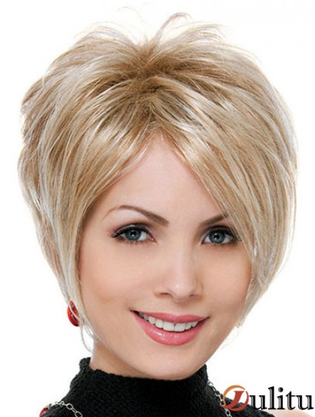 Vente en gros de cheveux synthétiques UK Blonde Boycuts Style droit
