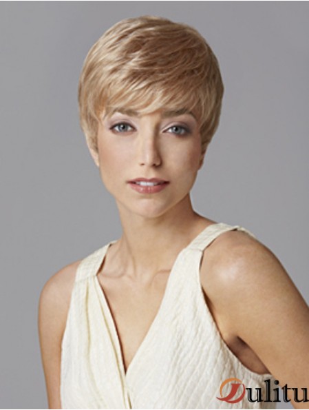 À la mode 5 pouces droite Blonde Boycuts perruques courtes