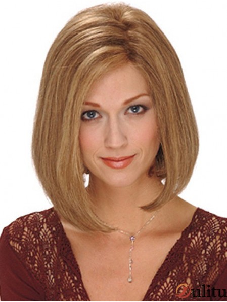 Bob synthétique perruques longueur de menton bobs coupe monofilament couleur blonde