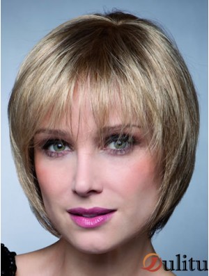 Perruques synthétiques courtes droites blondes courtes Bobs