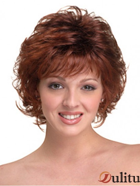 Perruques de tête de cheveux synthétiques avec longueur de menton capless couleur Auburn