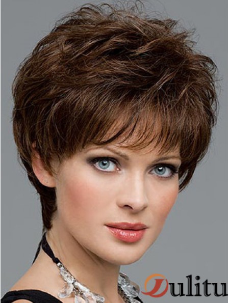 Couper une perruque synthétique Boycuts Longueur recadrée Couleur marron