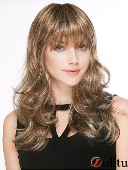 Tendance Blonde Ondulée Avec Frange De Longues Perruques