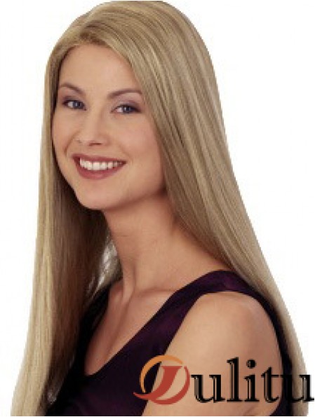 Droite sans frange 20 pouces Blonde Discount Perruques synthétiques