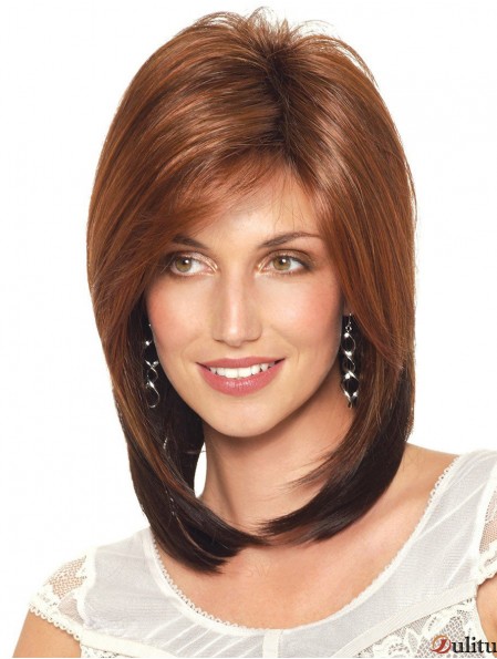 Longueur d'épaule Bobs Droite Auburn Discount Perruques Synthétiques