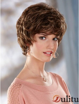 Perruques classiques courtes en ligne Wavy Brown