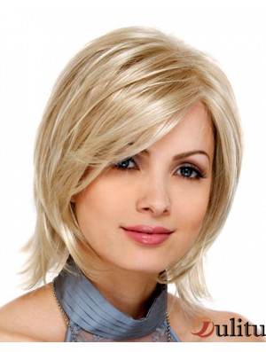 Perruques avant de lacet synthétique blonde Bobs cheveux coupe la longueur du menton