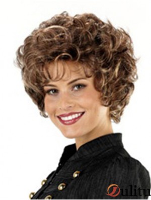 Style 32  inchStraight Brown avec Bangs perruques courtes