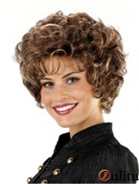 Style 32  inchStraight Brown avec Bangs perruques courtes