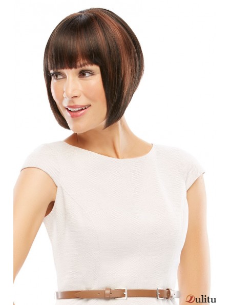 Perruques Bob Auburn Modern Straight Lace Front Court