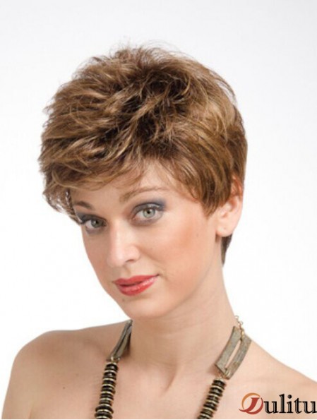 Online 6  inchStraight Auburn Boycuts Perruques Courtes